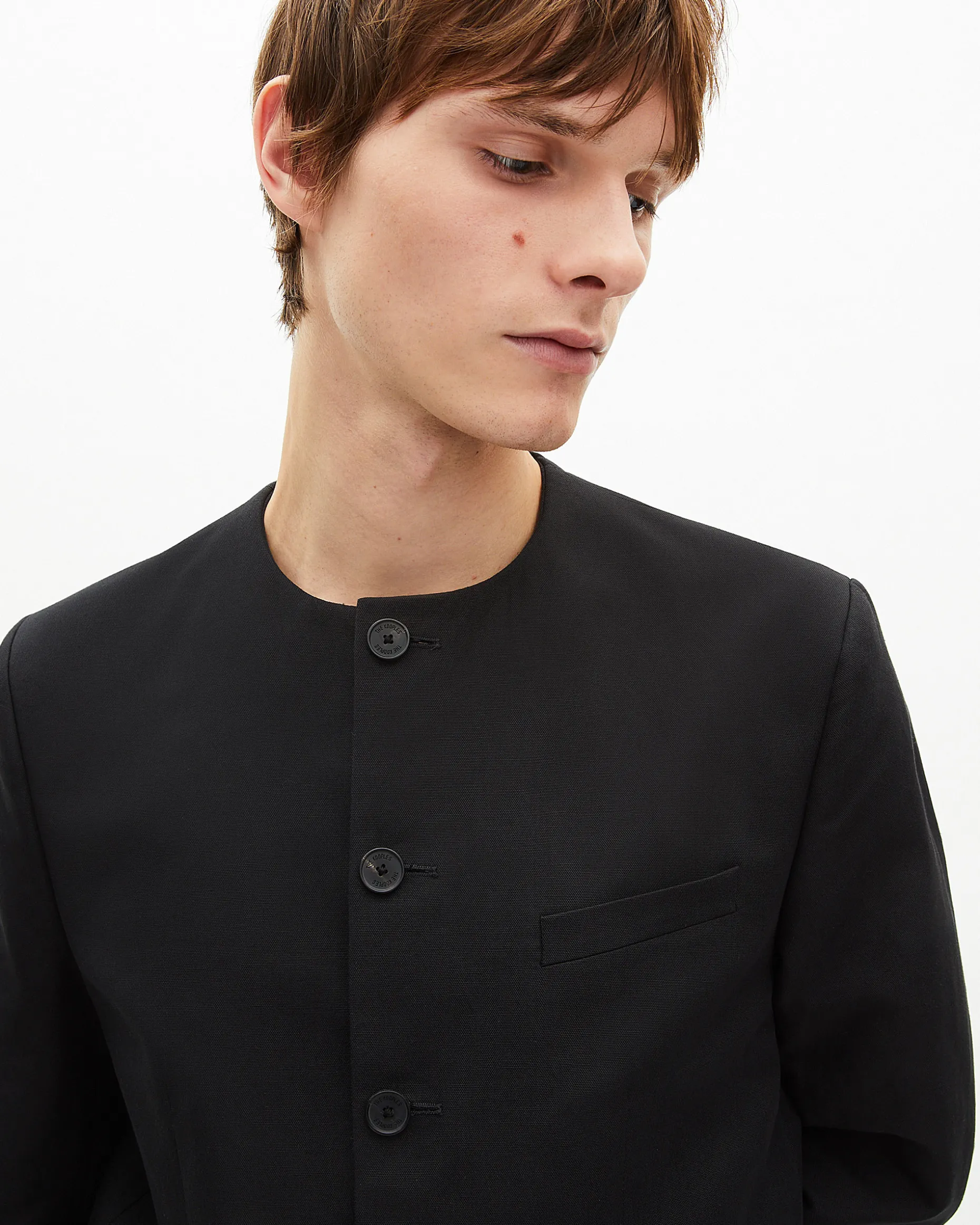 Veste sans col noire