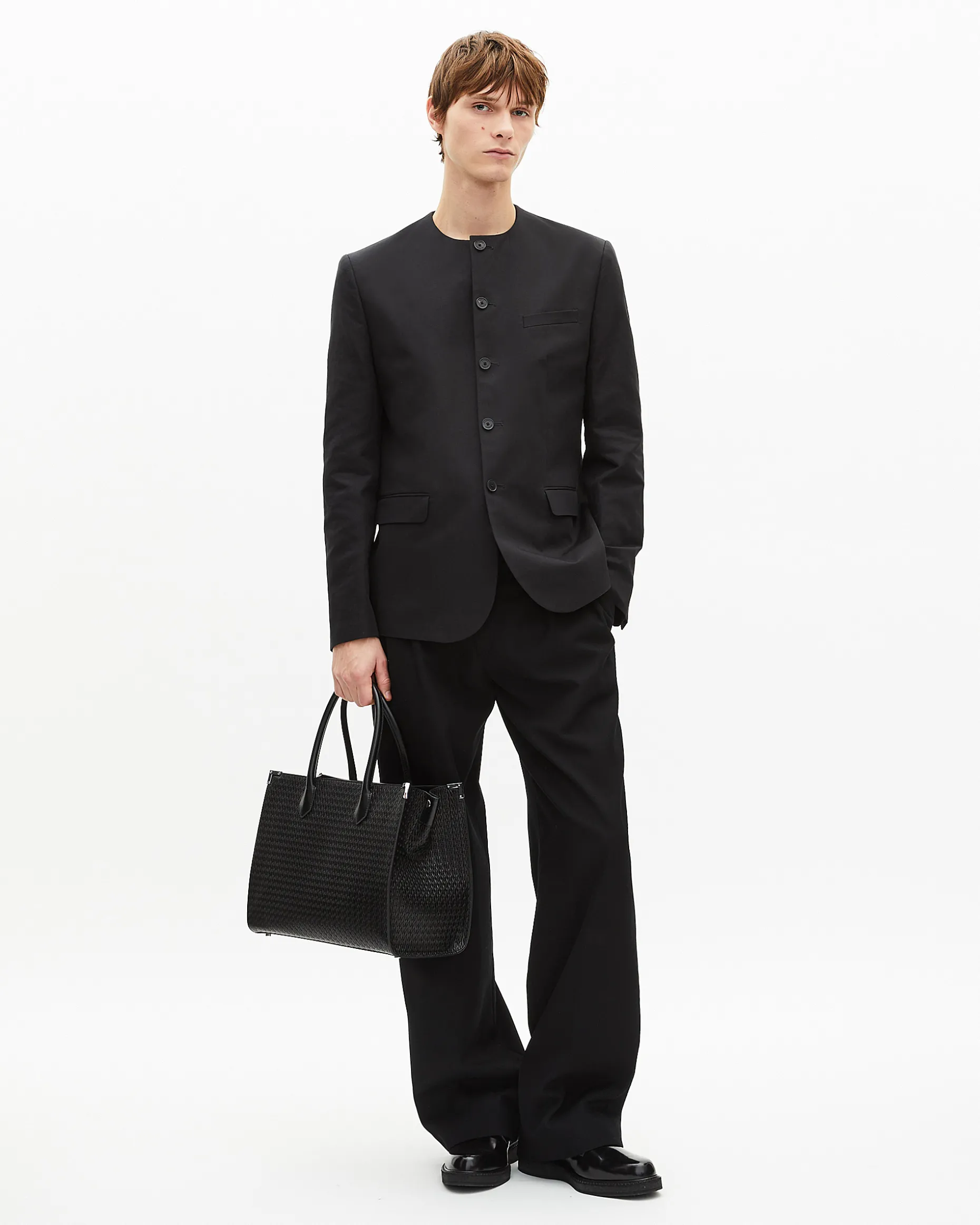 Veste sans col noire