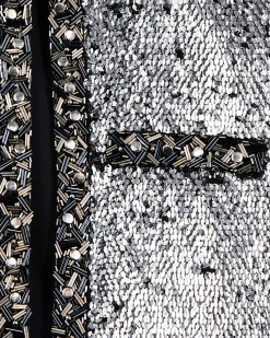 Veste à sequins et perles argentée