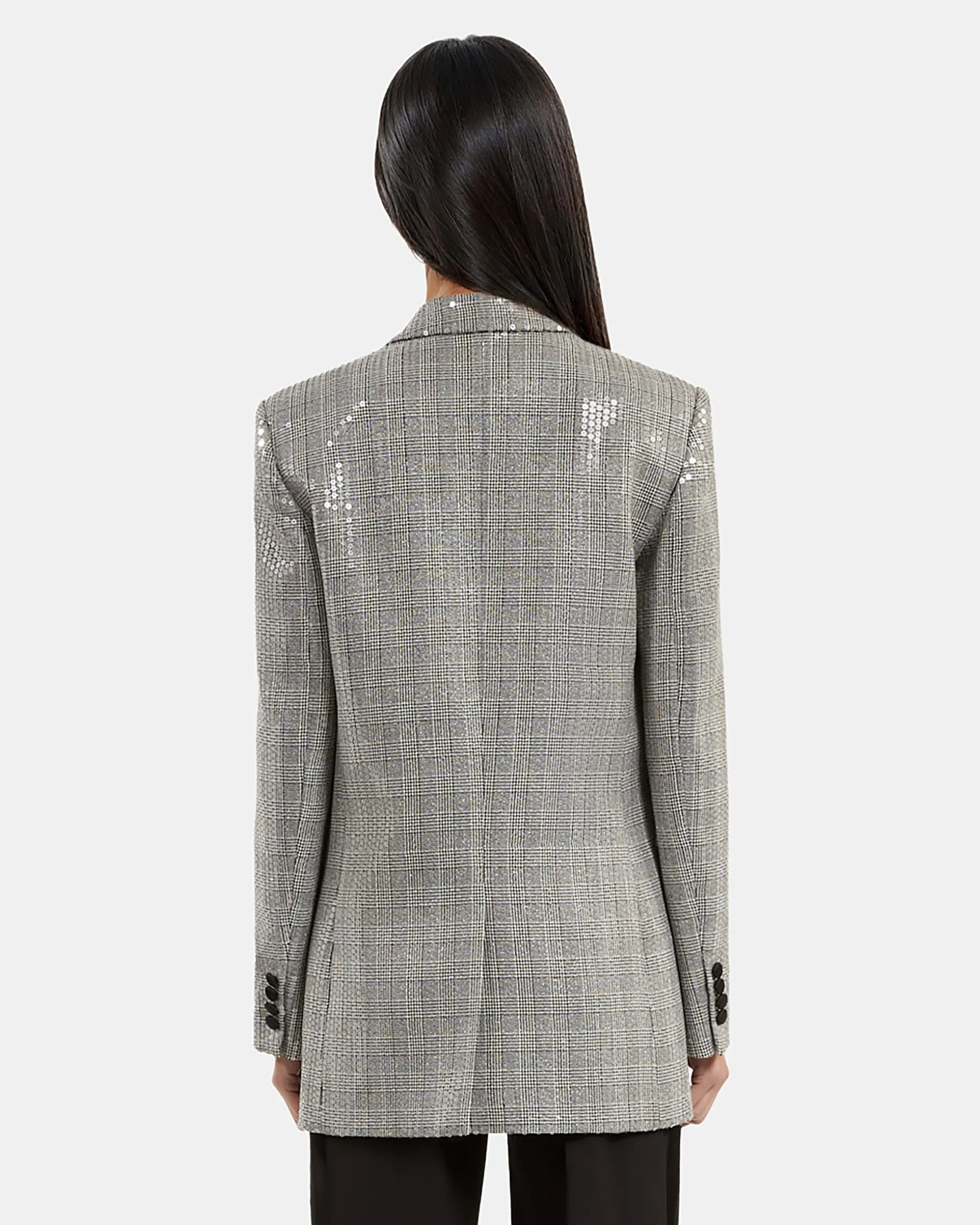 Veste à sequins Prince de Galles grise