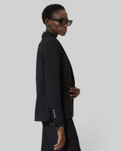 Veste tailleur avec bande dentelle noire