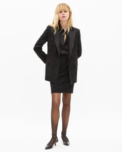 Veste tailleur en dentelle noire