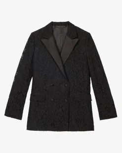 Veste tailleur en dentelle noire