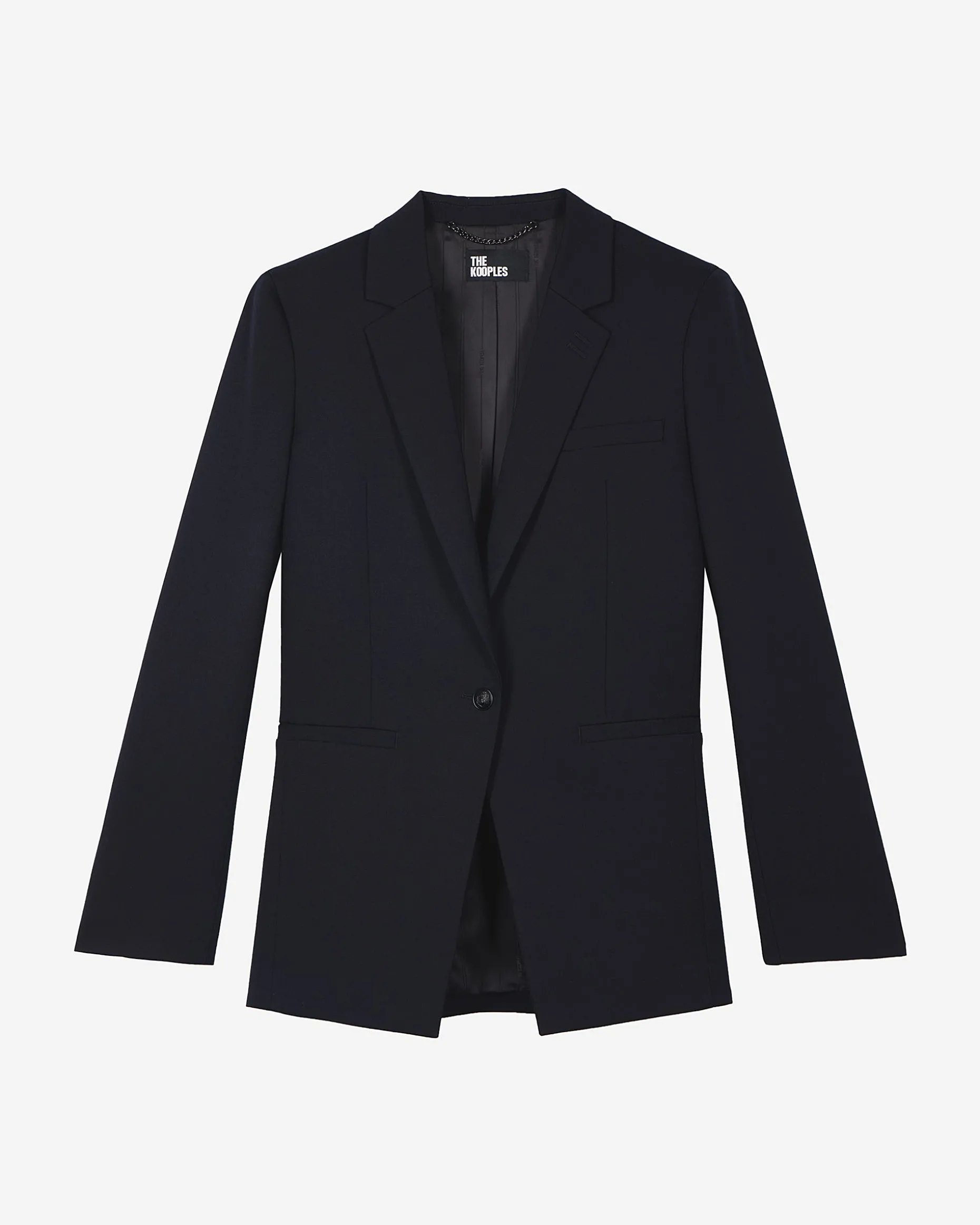 Veste tailleur en laine mélangée marine