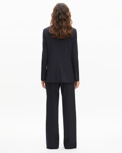 Veste tailleur en laine mélangée marine