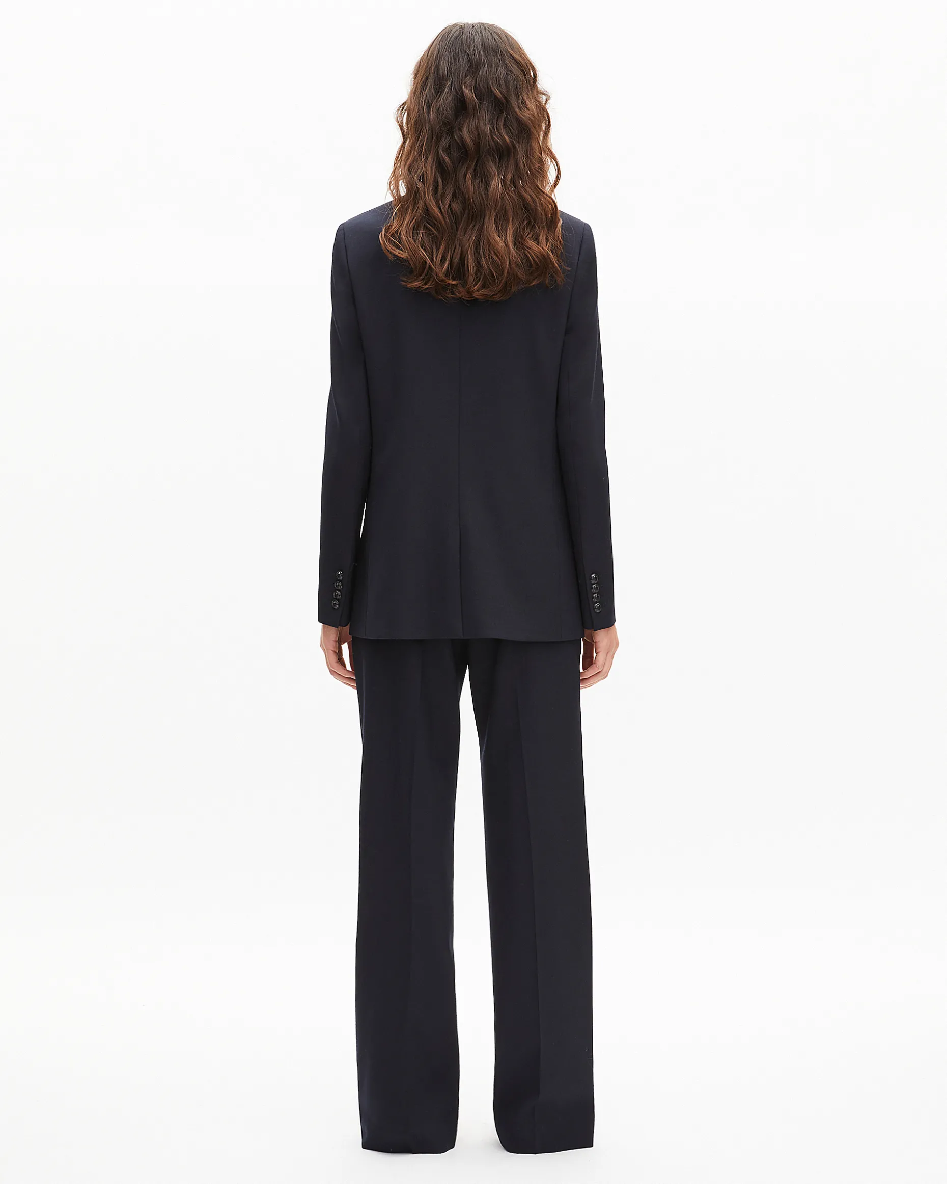 Veste tailleur en laine mélangée marine