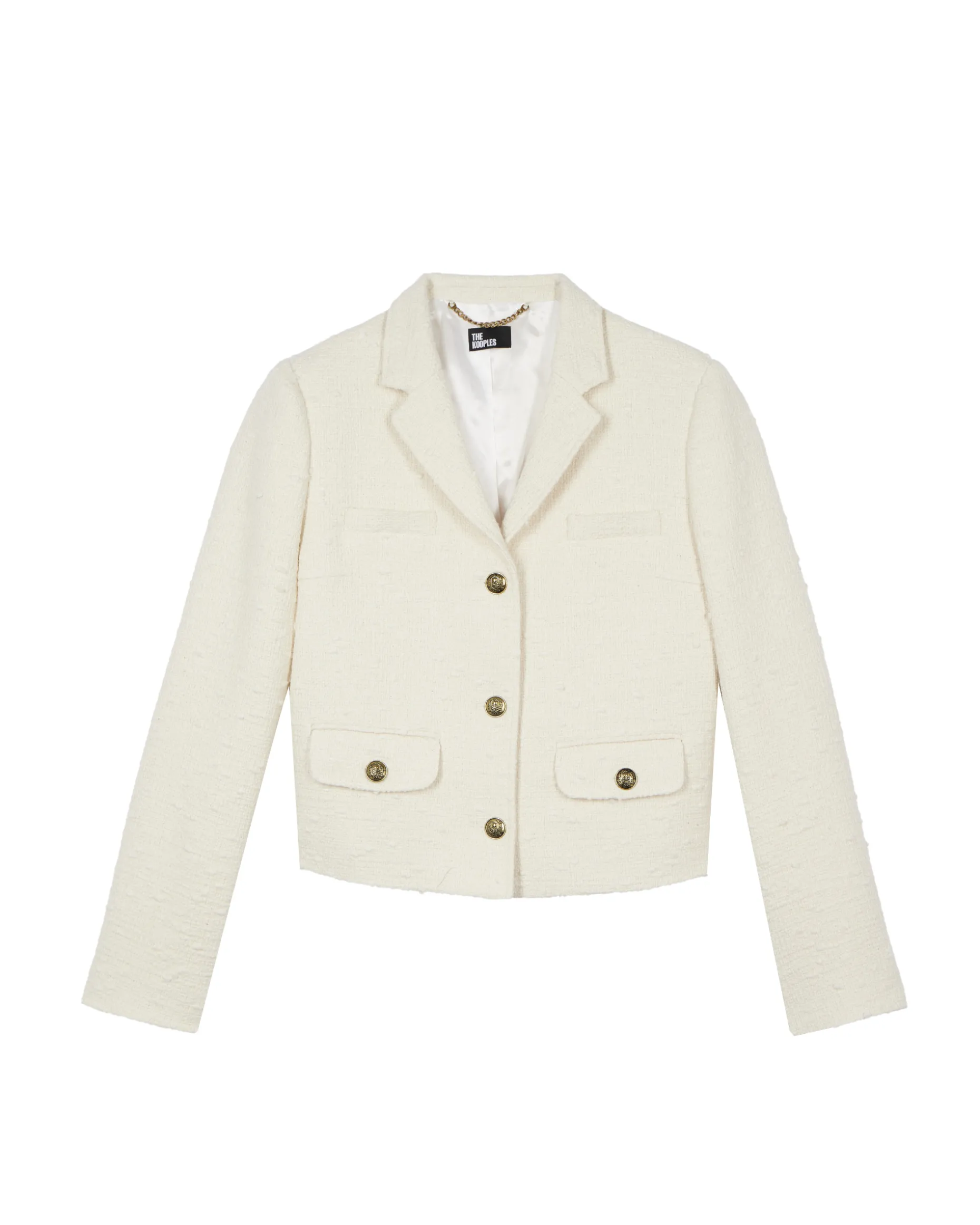 Veste tailleur en tweed écrue